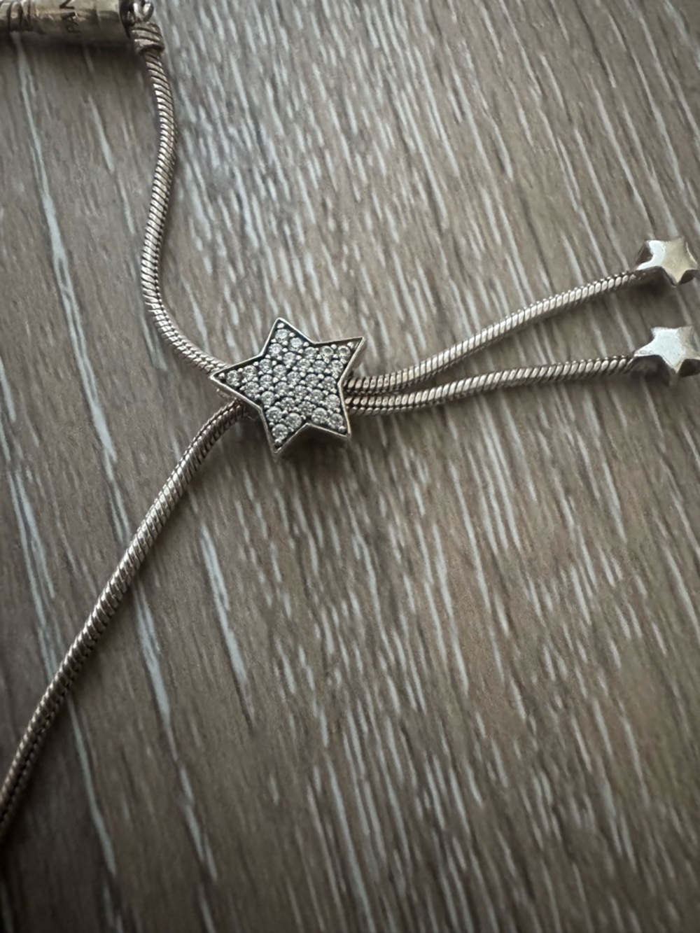 Pandora Moments Pavé Star and Snake Chain Sliding bracelet - Picture 7 of 9